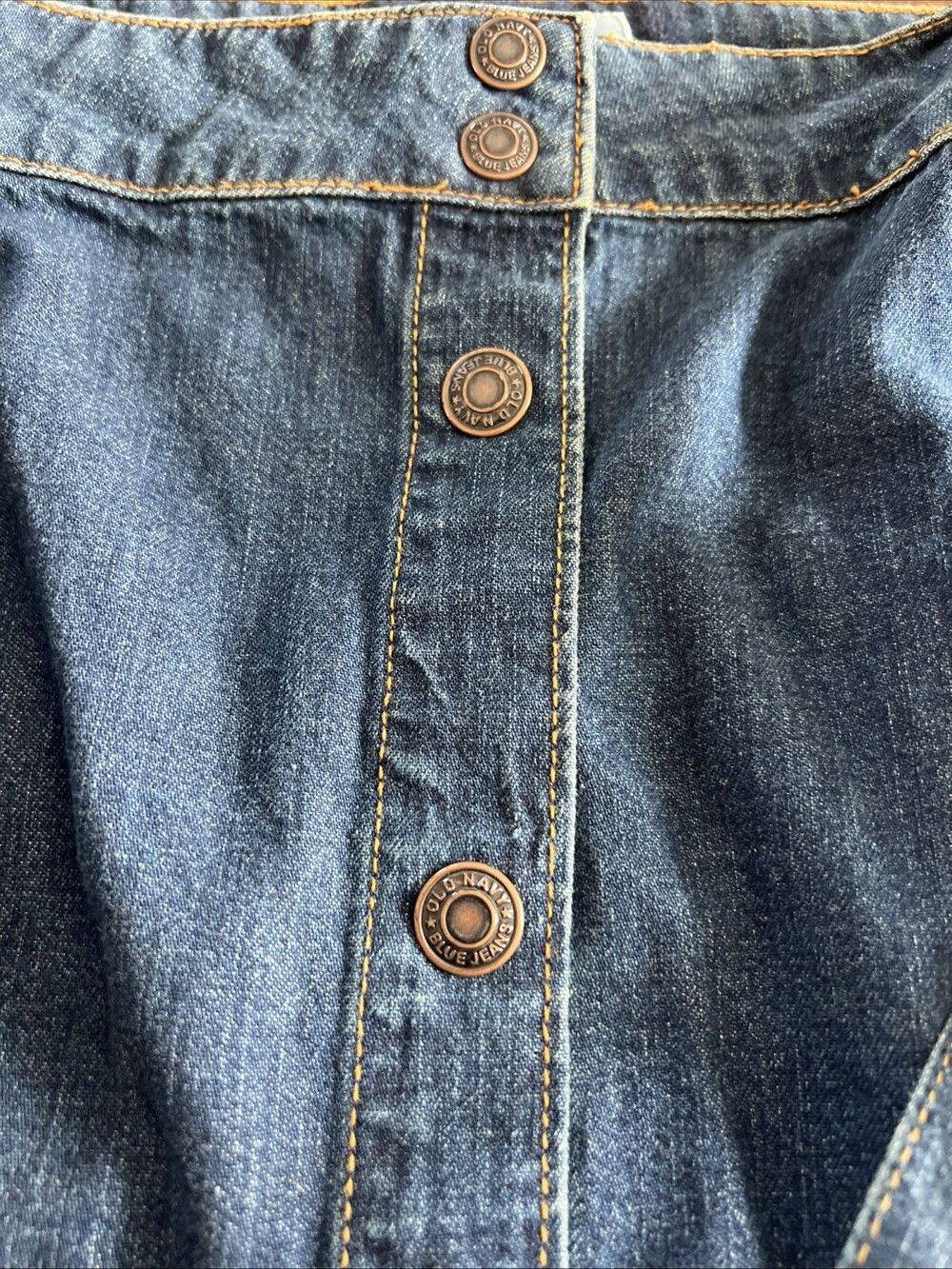 Old Navy Women's 18 Button Down Denim Jean Medium Wash Maxi Skirt NWT 2003 Y2K - Picture 3 of 10